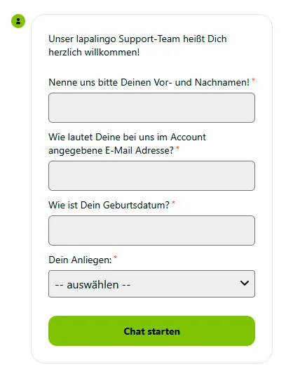 live chat lapalingo casino