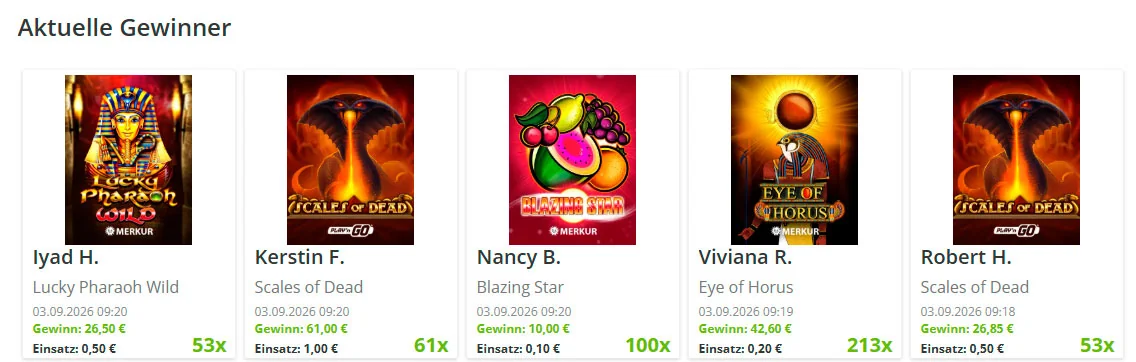 Gewinner Lapalingo Casino